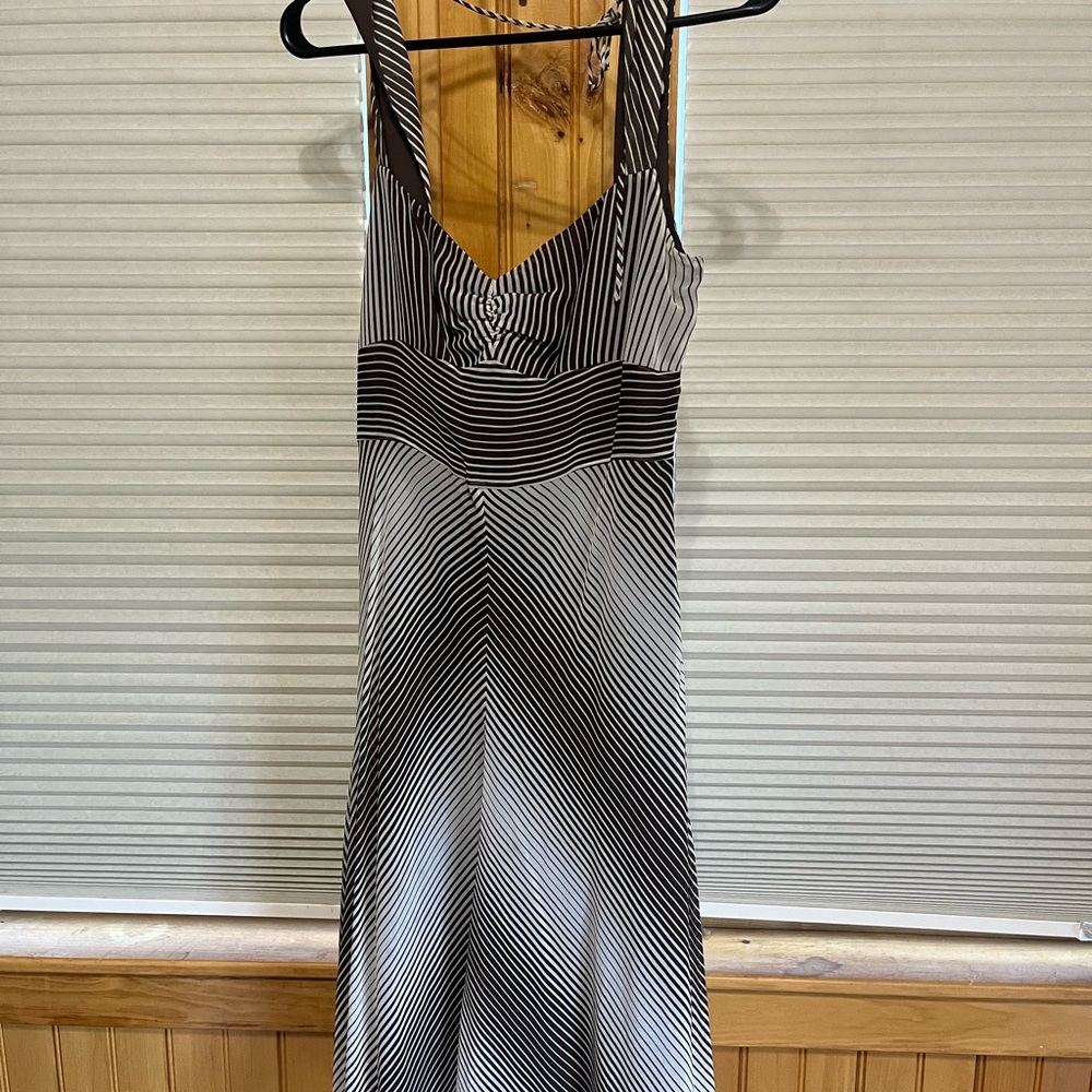 Banana Republic Brown and White Backless Dress